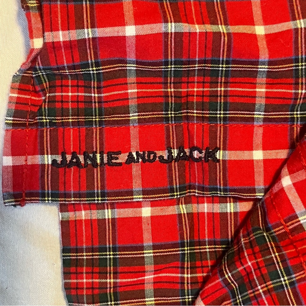 Janie and Jack Red Plaid Shirt - Picture 2 of 6